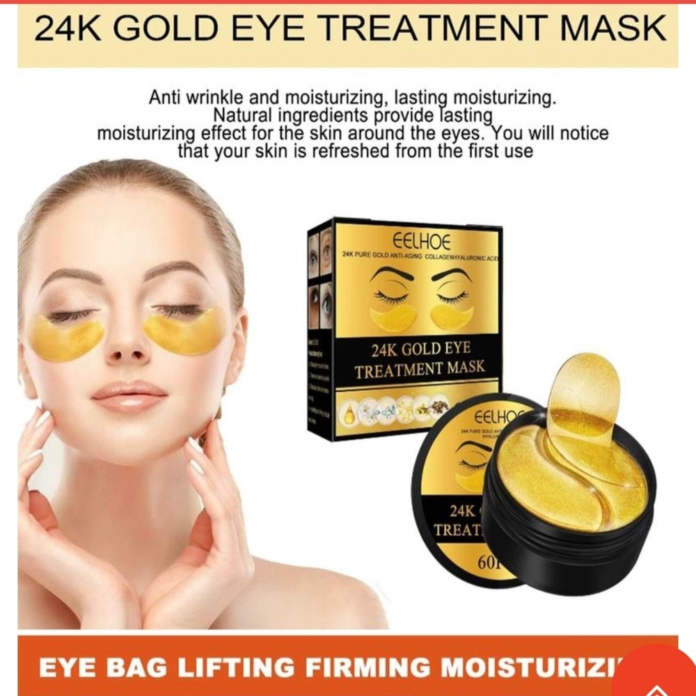 3/$18 24KGold Eye TreatmentMask AntiAging Collagen HyaluronicAcid New